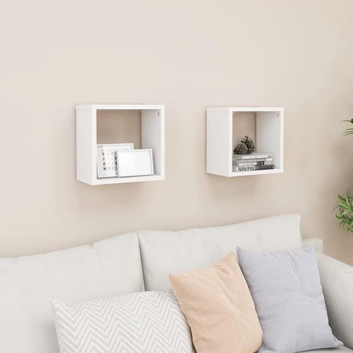 vidaXL Wandschappen kubus 2 st 26x15x26 cm wit, Huis en Inrichting, Kasten | Wandmeubels, Nieuw, Verzenden