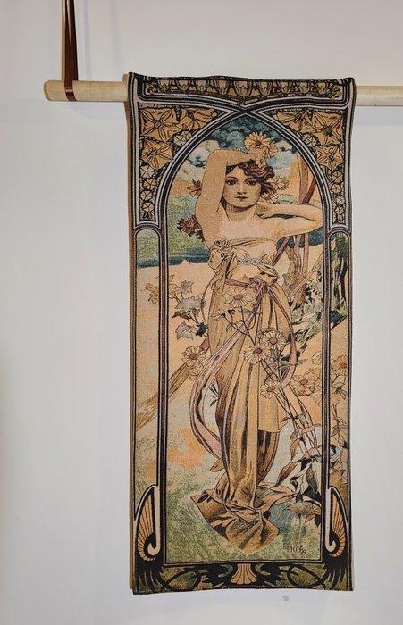 Arazzo Alfons Mucha DE DAG - Art Nouveau - Textiel - 100, Antiek en Kunst, Kunst | Designobjecten