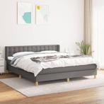 vidaXL Boxspring met matras stof donkergrijs 180x200 cm, Verzenden, Nieuw