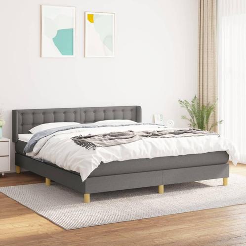 vidaXL Boxspring met matras stof donkergrijs 180x200 cm, Huis en Inrichting, Slaapkamer | Bedden, Nieuw, Verzenden