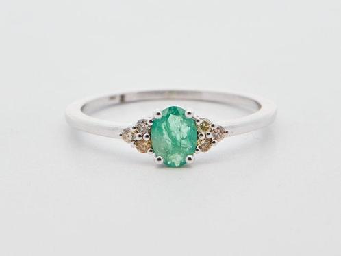 Zonder Minimumprijs - Ring 14 kt. -  0.47ct. tw. Smaragd, Handtassen en Accessoires, Ringen