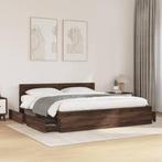 vidaXL Bedframe met hoofdeinde bewerkt hout bruineikenkleur, Huis en Inrichting, Slaapkamer | Bedden, Verzenden, Nieuw
