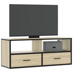 vidaXL Tv-meubel 100x31x39,5cm bewerkt hout metaal sonoma, Huis en Inrichting, Kasten |Televisiemeubels, Verzenden, Nieuw