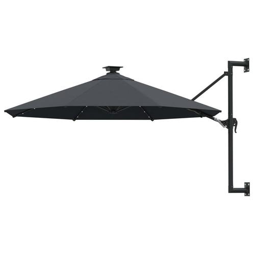 Wandparasol Antraciet LED - Tweede Kansje - OP=OP, Tuin en Terras, Parasols, 3 tot 4 meter, Nieuw, Muurparasol, Verzenden