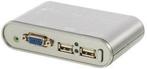 Konig KVM Switch - 2 poorts USB - VGA - Grijs, Audio, Tv en Foto, Audiokabels en Televisiekabels, Nieuw