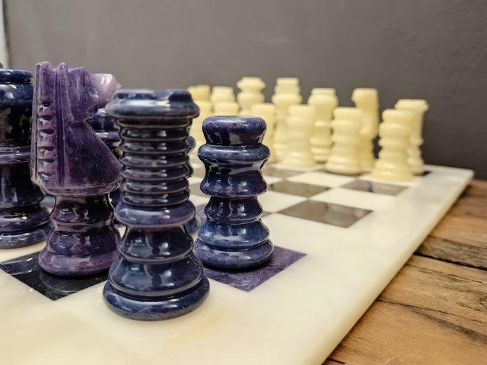 Schaakspel - albast, Antiek en Kunst, Curiosa en Brocante
