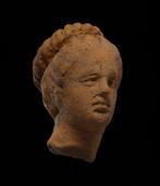 Oud-Grieks Keramiek Vrouwelijk Grieks hoofd - 4.5 cm