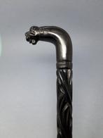 Wandelstok - Ebbenhout - Bulldog Head Handle, Antiek en Kunst