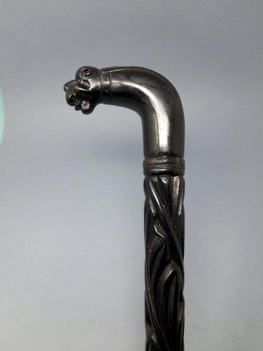 Wandelstok - Ebbenhout - Bulldog Head Handle, Antiek en Kunst, Antiek | Overige Antiek