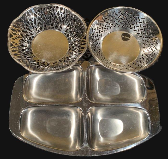 Alessi - Ettore Sottsass e.a. - Schaal - Staal - Drie, Antiek en Kunst, Antiek | Meubels | Stoelen en Sofa's