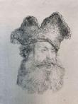 naar Rembrandt - Oude man met bontmuts met gespleten