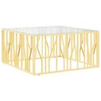 Salontafel 100x100 RVS/Glas | Retour Deal | 73% Korting!, Huis en Inrichting, 50 tot 100 cm, 50 tot 75 cm, Verzenden, Vierkant