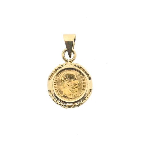 Gouden hanger met Mexicaanse munt | Emperador Maximiliano..., Handtassen en Accessoires, Bedels, Gebruikt, Overige merken, Goud