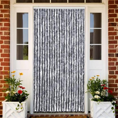 vidaXL Vliegengordijn 90x200 cm chenille zilverkleurig, Doe-het-zelf en Bouw, Deuren en Vliegenramen, Nieuw, Verzenden