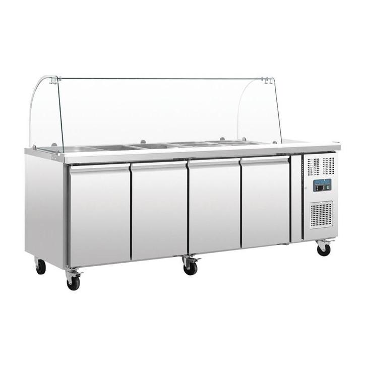 Polar U-serie GN gekoelde saladette met glazen opzetvitrine, Zakelijke goederen, Horeca | Keukenapparatuur, Koelen en Vriezen