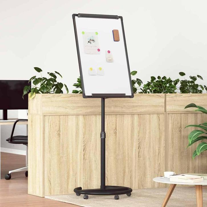vidaXL Magnetisch whiteboard met wiel Wit en zwart, Zakelijke goederen, Overige Zakelijke goederen, Verzenden
