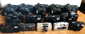 Lot 14x cameras (reflex and compact). Various brands. beschikbaar voor biedingen