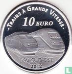 Frankrijk 10 euro 2012 (PROOF) Lyon TGV station, Verzenden, Losse munt