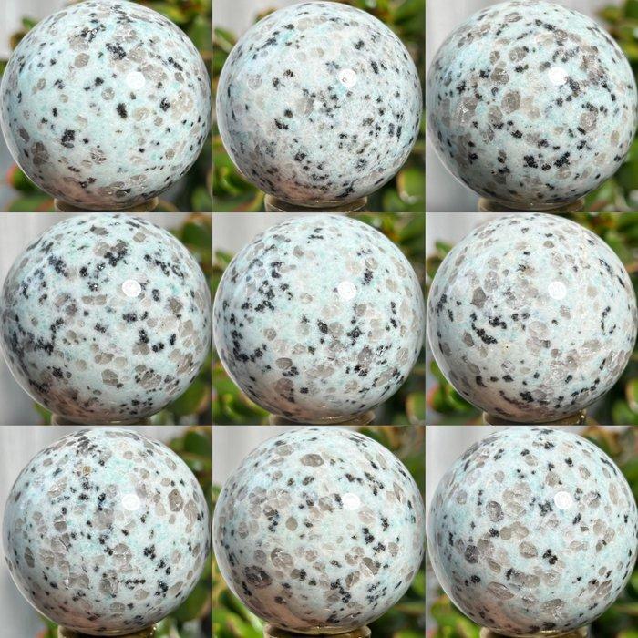 Good Quality Kiwi Lotus Jasper sphere set Kristal - Hoogte:, Verzamelen, Mineralen en Fossielen
