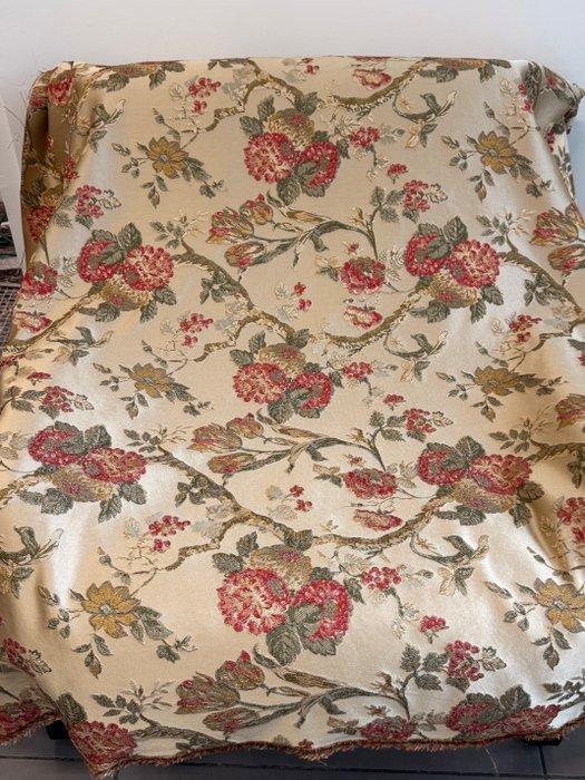 Giardino Tessile: Zijde lampasso met geweven bloemmotief -, Antiek en Kunst, Antiek | Tapijten, Tafelkleden en Textiel