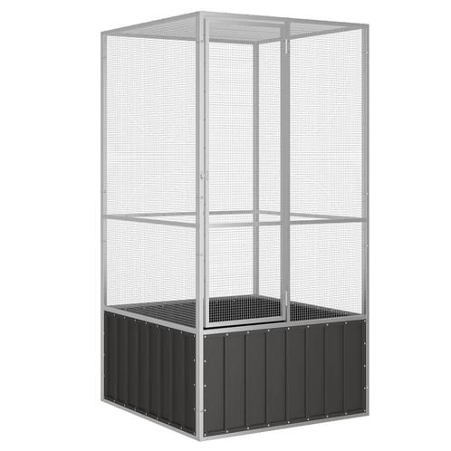 vidaXL Vogelkooi 111x107x211,5 cm gegalvaniseerd staal, Dieren en Toebehoren, Vogels | Toebehoren, Nieuw, Verzenden