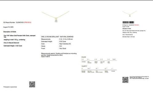 Zonder Minimumprijs - Ketting met hanger - 14 karaat Geel, Handtassen en Accessoires, Antieke sieraden