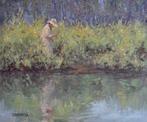 Chris van Dijk (1952) - Impressionist  Au bord du lac