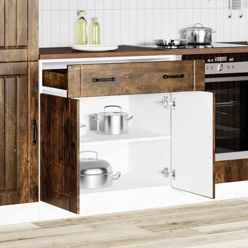 vidaXL Keuken onderkast Lucca bewerkt hout gerookt, Huis en Inrichting, Kasten | Overige, Nieuw, Verzenden