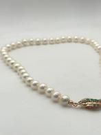 Zonder minimumprijs - Halsketting Zilver Parel - Smaragd, Nieuw