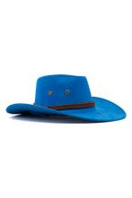 Cowboyhoed Koningsblauw Suede Blauwe Suedelook Cowboy Wester, Kleding | Dames, Ophalen of Verzenden, Nieuw