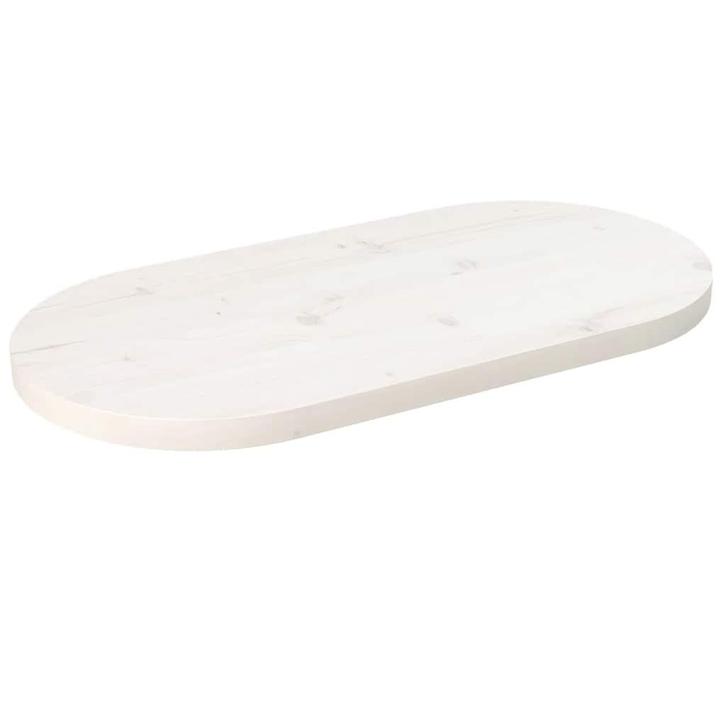 vidaXL Tafelblad ovaal 70x35x2,5 cm massief grenenhout wit, Huis en Inrichting, Tafelonderdelen, Nieuw, Verzenden