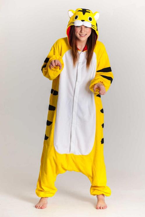 Onesie Gele Tijger Pak XL-XXL Tijgerpak Kostuum Geel Gestree, Kleding | Heren, Carnavalskleding en Feestkleding, Nieuw, Ophalen of Verzenden