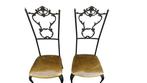 Chaise - Métal, Velours - Paire de chaises de style Rococo, Antiquités & Art