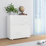 vidaXL Dressoir 71x35x80 cm spaanplaat hoogglans wit, Huis en Inrichting, Verzenden, Nieuw