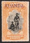 Ruanda-Urundi 1916 - Uitgifte 1916 Tombeur met opdruk