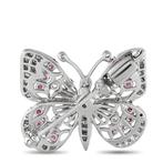 Broche - 14 carats Broche papillon en or blanc 14K, diamant