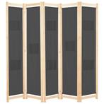 vidaXL Kamerscherm met 5 panelen 200x170x4 cm stof grijs, Huis en Inrichting, Woonaccessoires | Overige, Verzenden, Nieuw