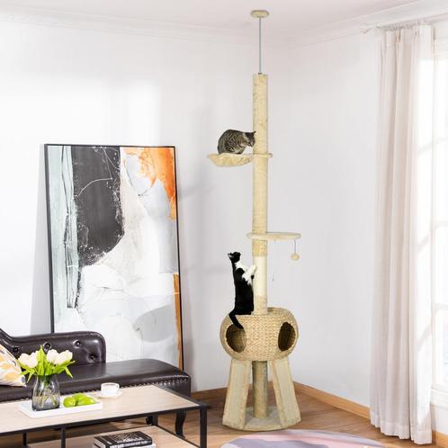Klimtoren – HappyPets - Kattenhuis – Hangmat - grijs, Dieren en Toebehoren, Katten-accessoires, Nieuw, Ophalen of Verzenden