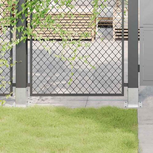 vidaXL Spokkels vierkant 4 st gegalvaniseerd staal, Tuin en Terras, Palen, Balken en Planken, Nieuw, Verzenden
