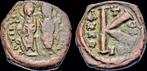 565-578ad Byzantine Justin Ii and Sophia Ae half follis l..., Verzenden