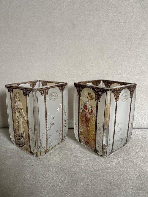 Goebel - Candélabre (2) - Verre - Le Printemps, Antiek en Kunst, Antiek | Glaswerk en Kristal