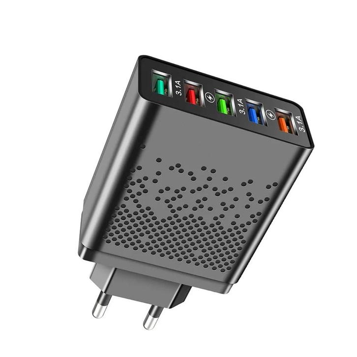 DrPhone HALOXVI 48W 5 USB Poorten Snel Lader – Multi Poort, Telecommunicatie, Mobiele telefoons | Telefoon-opladers, Nieuw, Verzenden