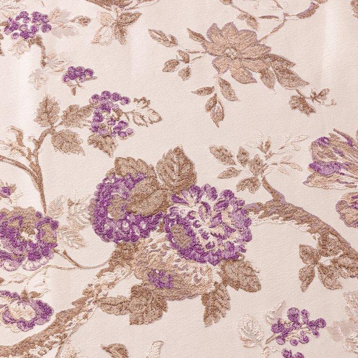 Raro Damast Italiaans - Bloemachtig - ivoor, lila en goud -, Antiek en Kunst, Antiek | Tapijten, Tafelkleden en Textiel