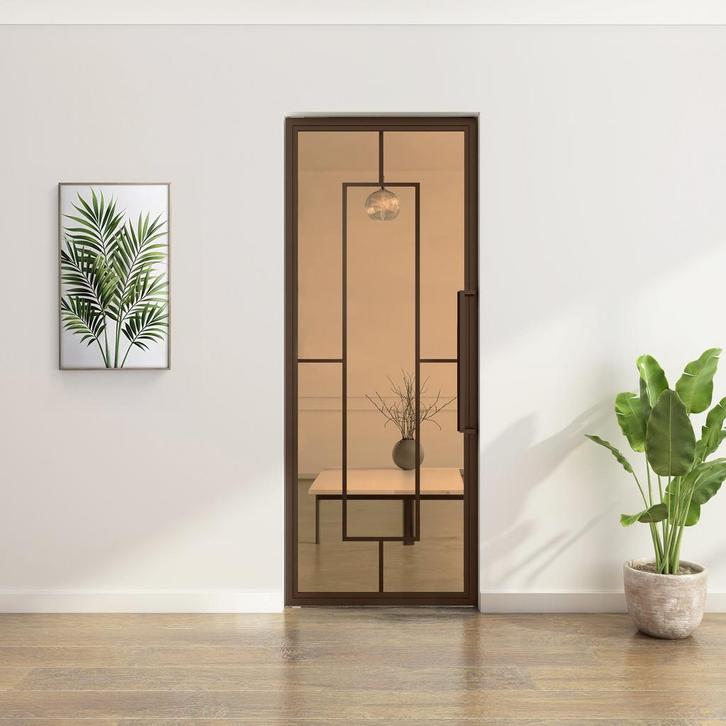 Stalen Taatsdeur - Brons - 5 Vlaks - Brons rook glas, Doe-het-zelf en Bouw, Deuren en Vliegenramen, Nieuw, Metaal, Overige typen