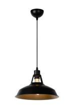 Lucide BRASSY-BIS - Hanglamp Ø 31 cm E27 Zwart, Nieuw, Trendy verlichting, Metaal, Verzenden