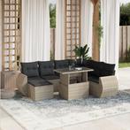 vidaXL Salon de jardin 8 pcs avec coussins gris clair, Verzenden, Neuf, Salons de jardin