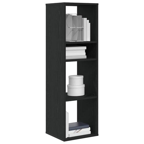 vidaXL Boekenkast 34x31x112 cm bewerkt hout zwart, Huis en Inrichting, Kasten | Boekenkasten, Nieuw, Verzenden
