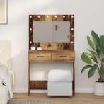 vidaXL Kaptafel met LED Verlichting Oud Hout 78,5x41x135 cm, Huis en Inrichting, Verzenden, Nieuw