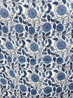 Indigo Floral Jaal Print - Meubelstof - 500 cm - 108 cm -