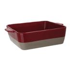 Braadslede keramiek rood/taupe 4,2L | 325x265x90(h)mm, Verzenden, Nieuw in verpakking